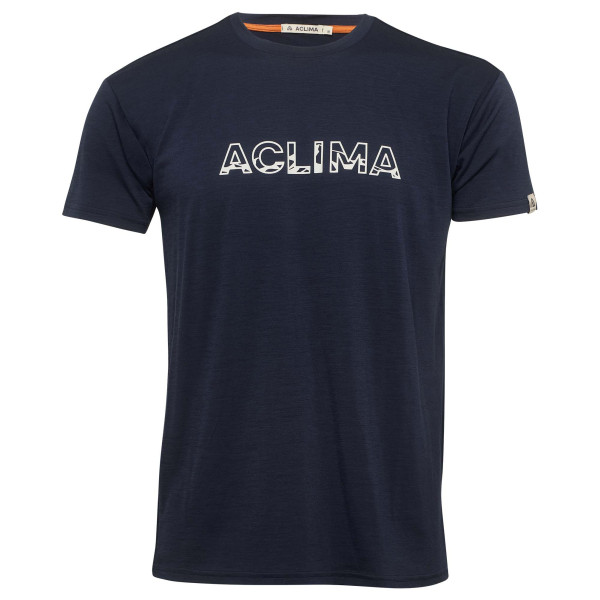 Aclima - Lightwool Tee Logo - Merinoshirt Gr L blau von aclima