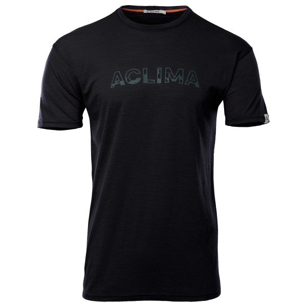 Aclima - Lightwool Tee Logo - Merinoshirt Gr S schwarz von aclima