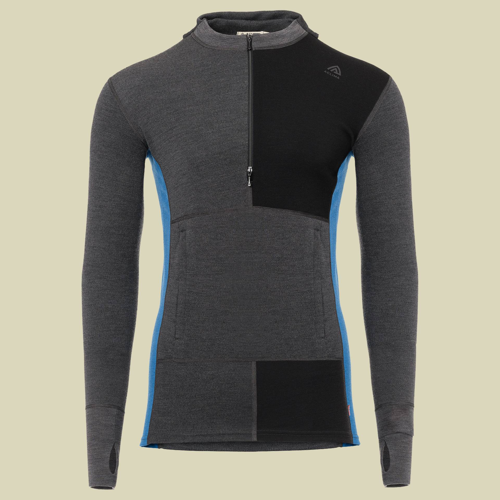 Warmwool Hoodie W.Zip Men Größe XXL Farbe marengo/jet black/corsair von aclima