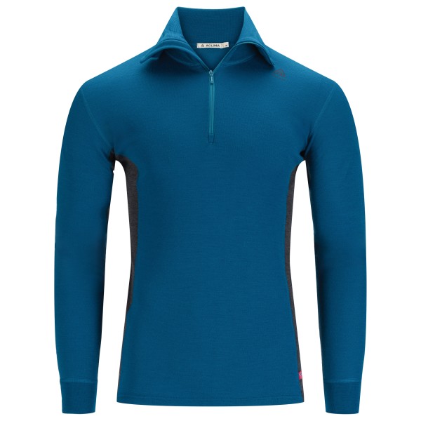 Aclima - Warmwool Polo - Merinopullover Gr L;M;S blau;schwarz von aclima