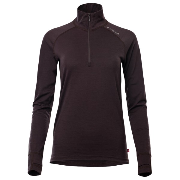 Aclima - Women's LightWool 180 Polo Zip - Merinounterwäsche Gr M grau/schwarz von aclima