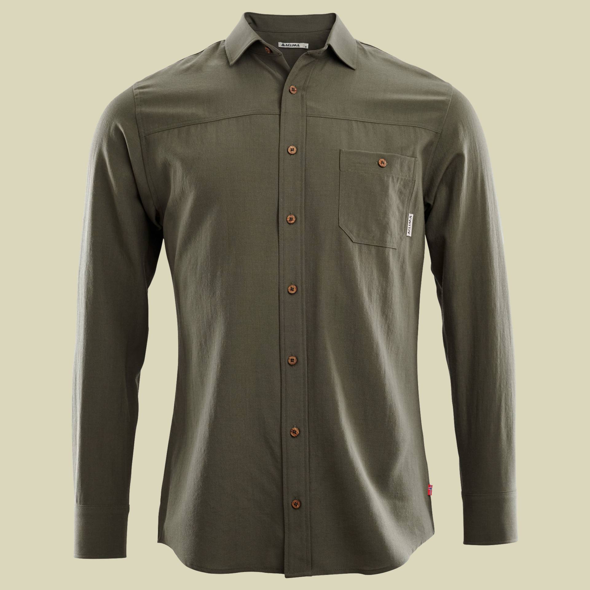 LeisureWool Woven Wool Shirt Men S grün - ranger green von aclima