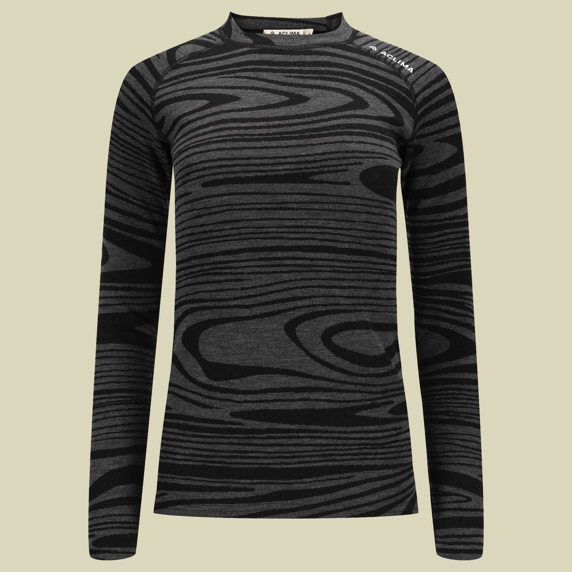 WarmWool Crew Neck Woman schwarz L - black motion von aclima