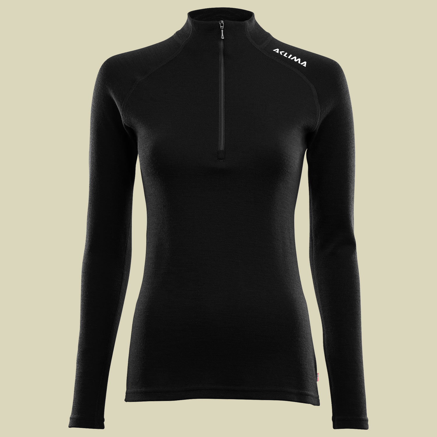 WarmWool Mock Neck W/ZIP Woman Größe L Farbe jet black von aclima