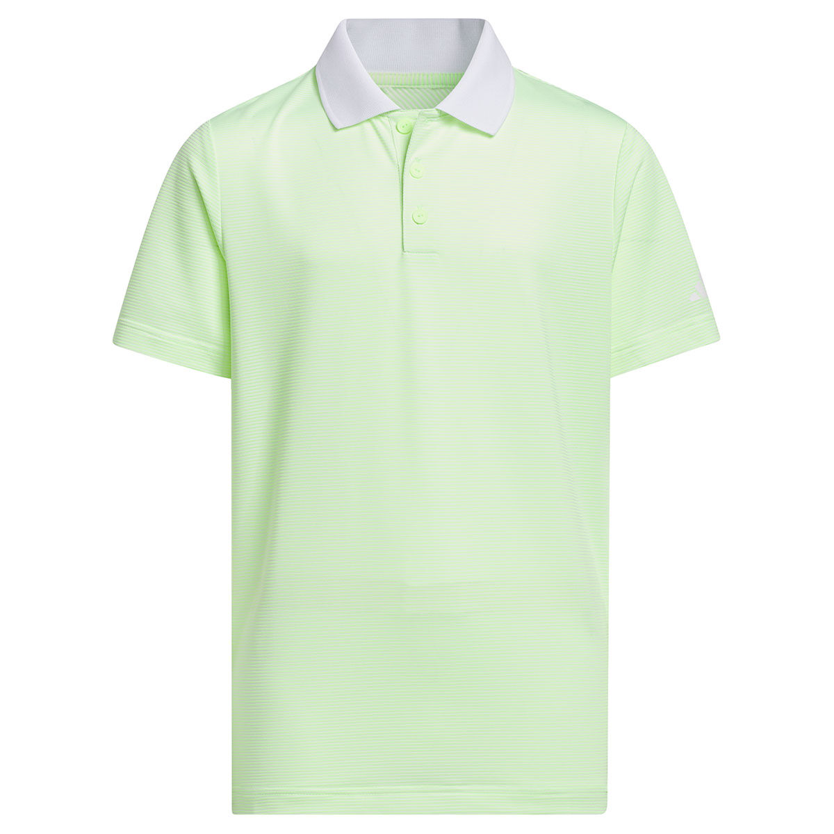 adidas Junior Striped Golf Polo Shirt, Unisex, Green spark, 11-12 years | American Golf von adidas Golf