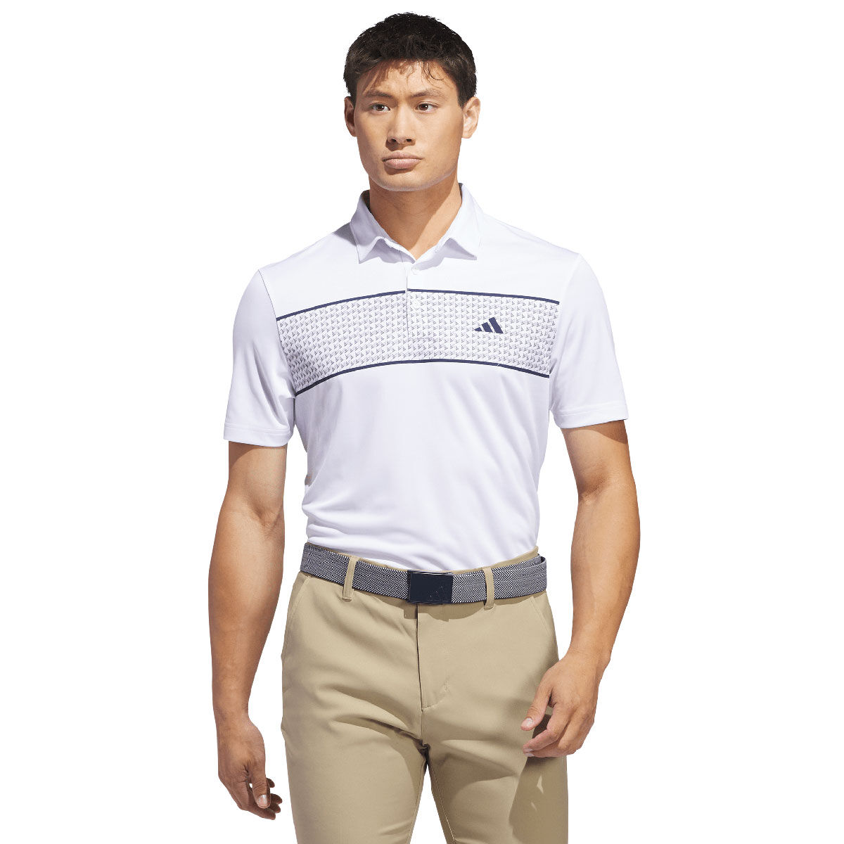 adidas Men's Core Chest Stripe Golf Polo Shirt, Mens, White, Large | American Golf von adidas Golf