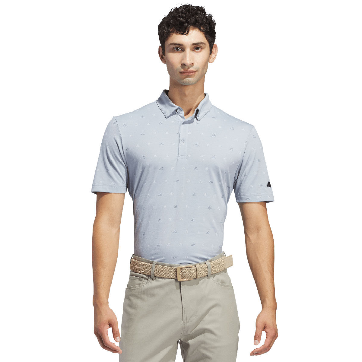 adidas Men's Go-To Print Golf Polo Shirt, Mens, Light grey, Medium | American Golf von adidas Golf