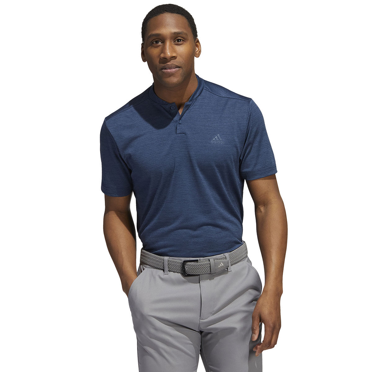 adidas Men's Textured Stripe Stretch Golf Polo Shirt, Mens, Navy, Small | American Golf von adidas Golf
