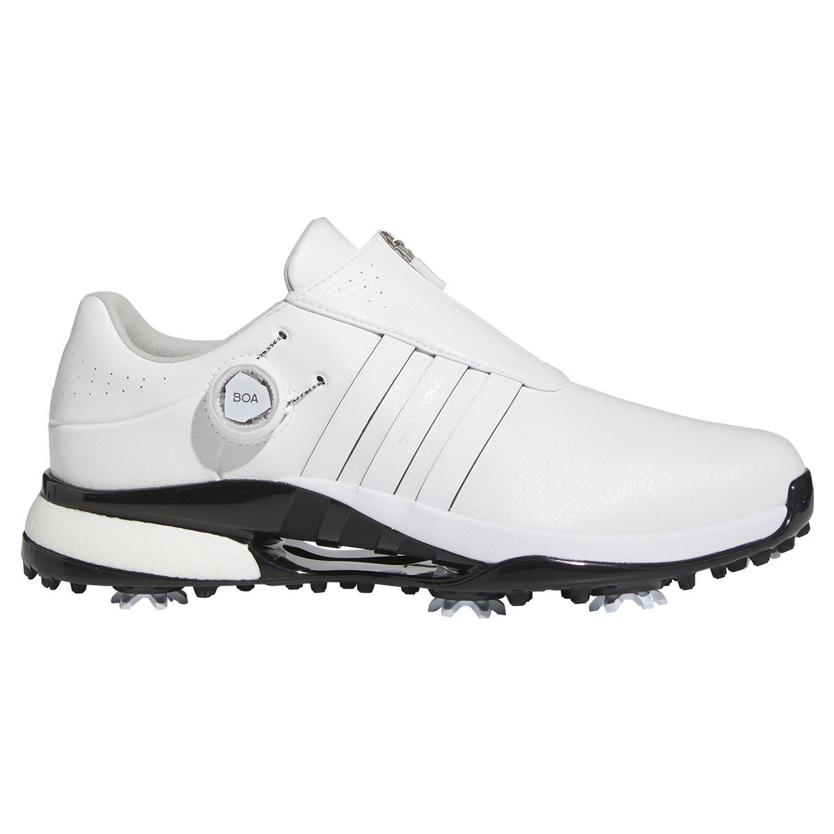 adidas Men's Tour360 24 BOA Boost Waterproof Spiked Golf Shoes, Mens, White/white/black, 9 | American Golf von adidas Golf