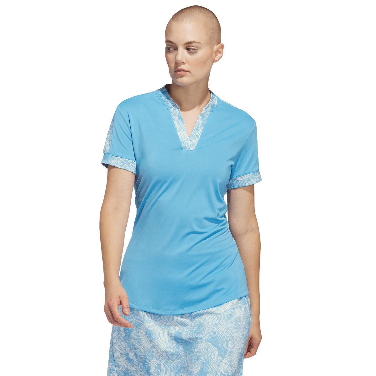 adidas Womens Ultimate365 Printed Golf Polo Shirt, Female, Semi blue burst, Small | American Golf von adidas Golf