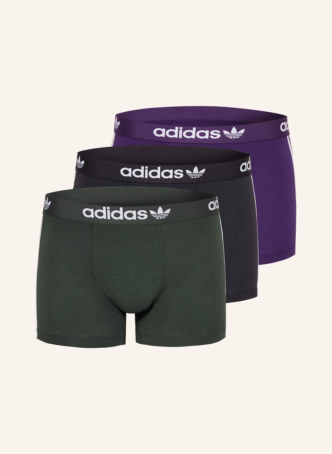 Adidas Originals 3er-Pack Boxershorts Comfort Flex Cotton 3-Stripes grau von adidas Originals