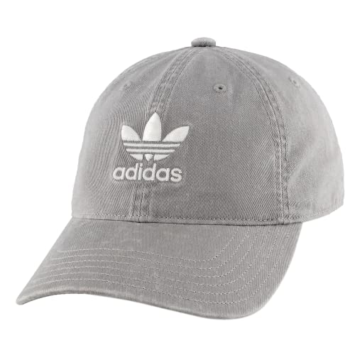 adidas Originals Herren Metal Logo 2 Relaxed Fit Strapback Cap, Steingrau/Weiß, Einheitsgröße von adidas Originals