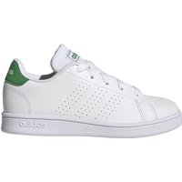 adidas Advantage Court Lace Sneaker Kinder 01F7 - ftwwht/green/cblack 39 1/3 von adidas Sportswear