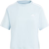 adidas Essentials 3-Streifen Crop-Top Freizeitshirt Damen IS1568 - wonder blue L von adidas Sportswear