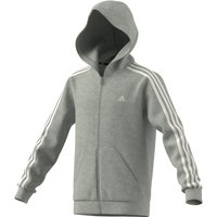 adidas Essentials Fleece Sweatjacke Kinder IS3241 - medium grey heather/white 176 von adidas Sportswear