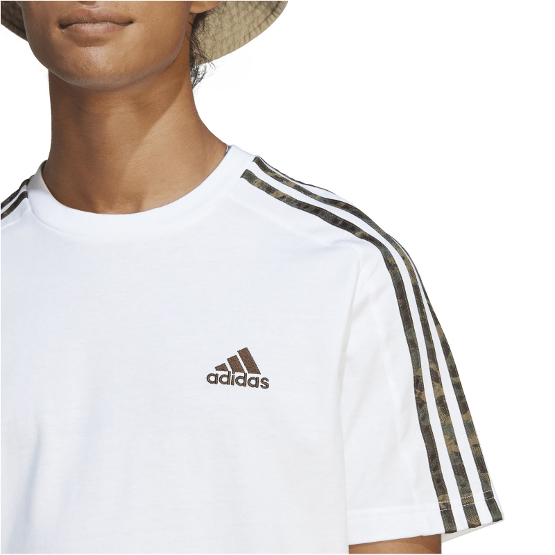 adidas Essentials Freizeitshirt Herren 001A - white/olistr XXL von adidas Sportswear