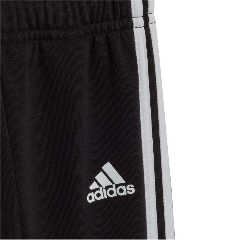 adidas Essentials Full-Zip Hooded Jogginganzug Kinder HR5866 - black/white 104 von adidas Sportswear