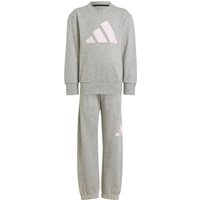 adidas Essentials Jogginganzug Kinder JC9727 - medium grey heather/clear pink 116 von adidas Sportswear