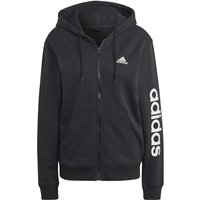 adidas Essentials Linear French Terry Sweatjacke Damen 095A - black/white XL von adidas Sportswear