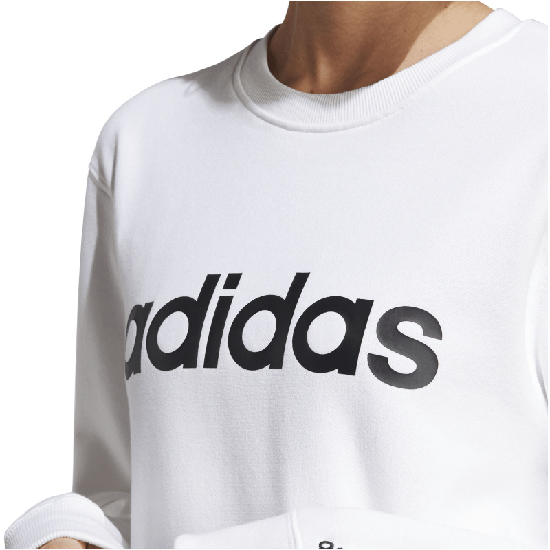 adidas Essentials Linear French Terry Sweatshirt Damen IC6879 - white/black XL von adidas Sportswear