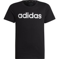 adidas Essentials Linear Logo Slim Fit T-Shirt Kinder IC3149 - black/white 152 von adidas Sportswear