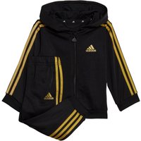 adidas Essentials Shiny Baby-Trainingsanzug mit Kapuze 095A - black/goldmt 86 von adidas Sportswear