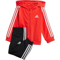 adidas Essentials Shiny Baby-Trainingsanzug mit Kapuze A0TB - brired/white 68 von adidas Sportswear
