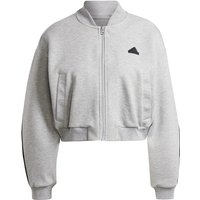 adidas Future Icons 3-Streifen Bomberjacke Damen IW5251 - medium grey heather M von adidas Sportswear