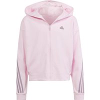 adidas Future Icons 3-Streifen Sweatjacke Kinder IS3407 - clear pink/preloved fig 140 von adidas Sportswear