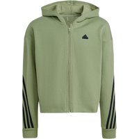 adidas Future Icons 3-Streifen Sweatjacke Kinder IX3630 - tent green/black 140 von adidas Sportswear