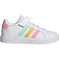 adidas Grand Court Elastic Lace and Top Strap Sneaker mit Klettverschluß Kinder 01F7 - ftwwht/pulmin/beampk 31 von adidas Sportswear