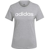 adidas LOUNGEWEAR Essentials Slim Logo T-Shirt Damen 83F7 - mgreyh/white XS/S von adidas Sportswear