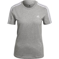 adidas LOUNGEWEAR Essentials Slim T-Shirt Damen GL0785 - medium grey heather/white L von adidas Sportswear