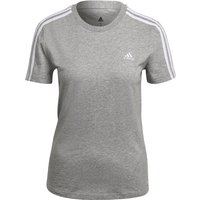 adidas LOUNGEWEAR Essentials Slim T-Shirt Damen 83F7 - mgreyh/white XS von adidas Sportswear