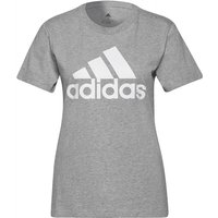 adidas Loungewear Essentials Logo T-Shirt Damen H07808 - medium grey heather/white L von adidas Sportswear