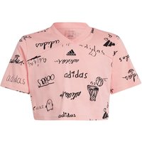 adidas Sportswear Brand Love Cropped T-Shirt Kinder IV9435 - semi pink spark/black 152 von adidas Sportswear