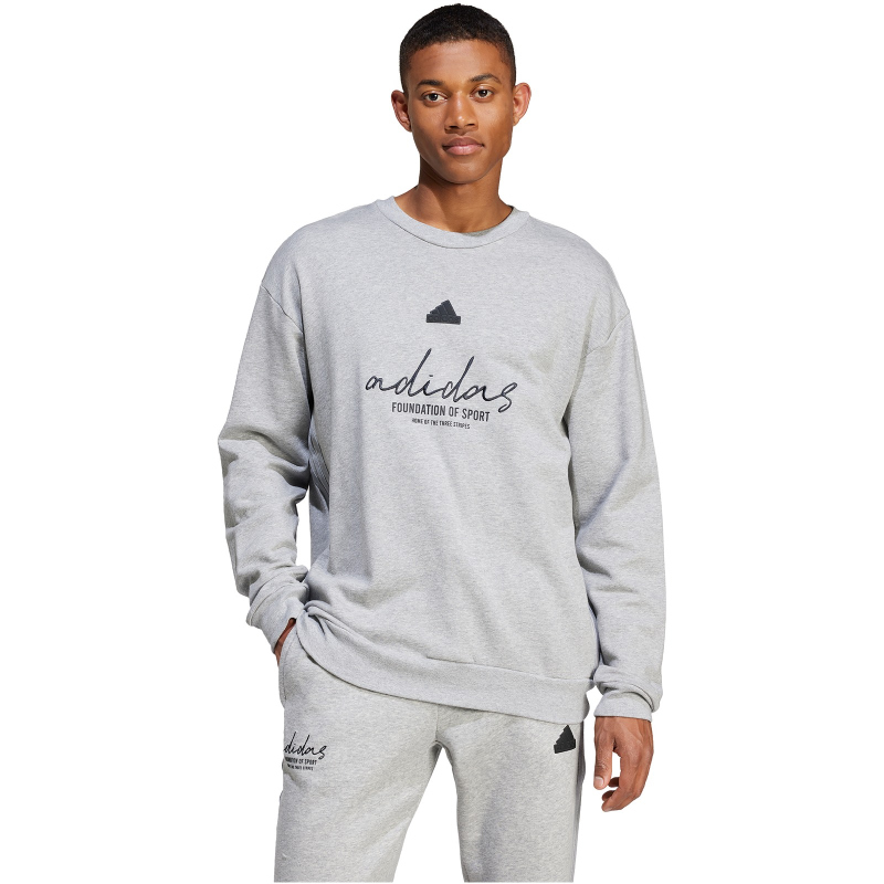 adidas Sportswear Brand Love French Terry Sweatshirt Herren 83F7 - mgreyh XL von adidas Sportswear