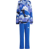 adidas Sportswear Essentials Allover Print Jogginganzug Kinder IY4301 - semi cobalt blue/semi lucid blue/white 104 von adidas Sportswear