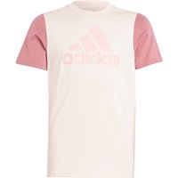 adidas Sportswear Essentials Big Logo Colorblock Cotton T-Shirt Kinder IV7306 - sandy pink/preloved crimson/semi pink spark 152 von adidas Sportswear