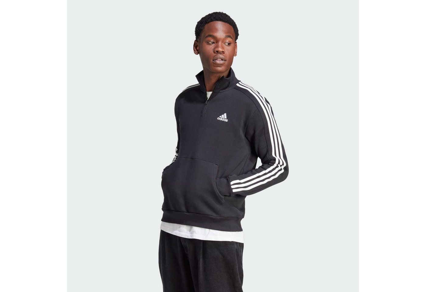 adidas Sportswear Langarmshirt ESSENTIALS 3-STREIFEN 1/4-ZIP SWEATSHIRT von adidas Sportswear