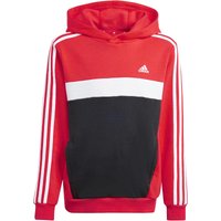 adidas Tiberio 3-Streifen Colorblock Hoodie Kinder A0TB - brired/white/black 176 von adidas Sportswear