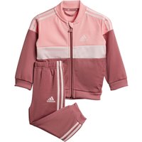 adidas Tiberio 3-Streifen Colorblock Shiny Baby-Trainingsanzug IV7380 - semi pink spark/sandy pink/preloved crimson 104 von adidas Sportswear