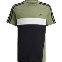 adidas Tiberio 3-Streifen Colorblock T-Shirt Kinder A98F - tengrn/black/white 140 von adidas Sportswear