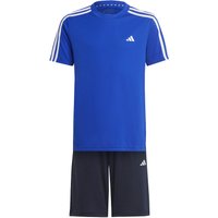 adidas Train Essentials AEROREADY 3-Streifen Regular-Fit Trainingsset (T-Shirt + Shorts) Kinder AETB - lucblu/white 128 von adidas Sportswear