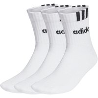 3er Pack adidas 3-Streifen Linear Half-Crew Cushioned Socken Herren 001A - white/black 40-42 von adidas performance