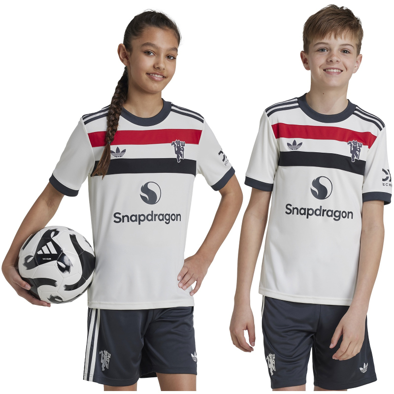 adidas Originals Manchester United Ausweichtrikot 2024/25 Kinder IY7804 - off white 140 von adidas Originals