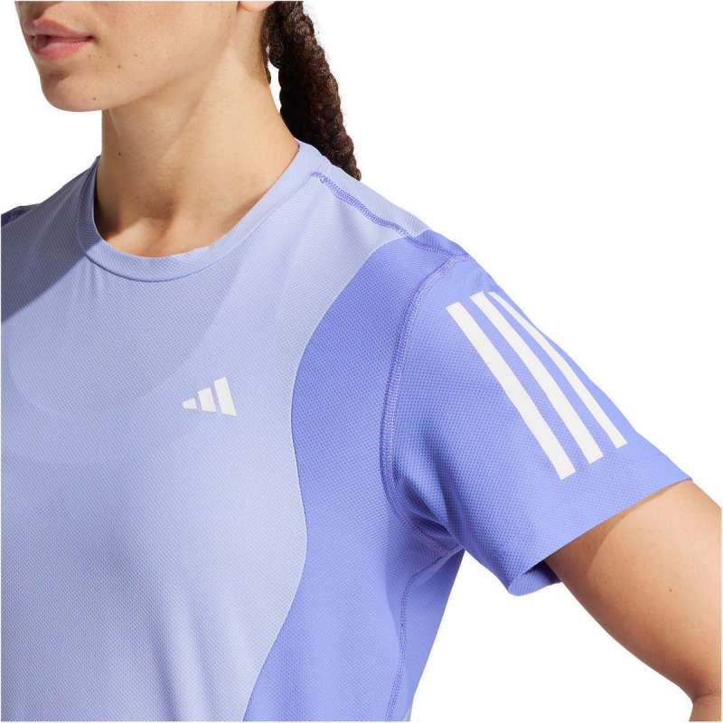 adidas Own the Run Colorblock Aeroready Laufshirt Damen IV5512 - semi cobalt blue/blue spark XS von adidas performance