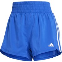 adidas Pacer Training 3-Streifen Woven High Rise Trainingsshorts Damen AETC - selubl/white L/3" von adidas performance