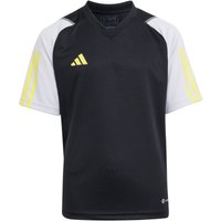 adidas Tiro 23 Competition Trikot Kinder HU1302 - black/team light grey/impact yellow 140 von adidas performance