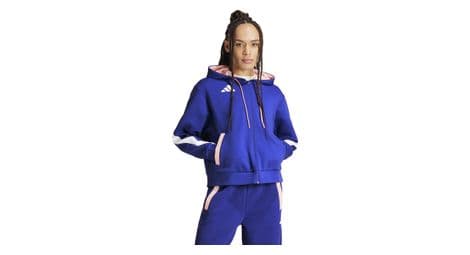 adidas performance team france hoodie blau damen von adidas performance